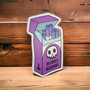 Purple Always Anxious Skull Pack Spooky Pastel Goth Cute Creepy Punk Scary